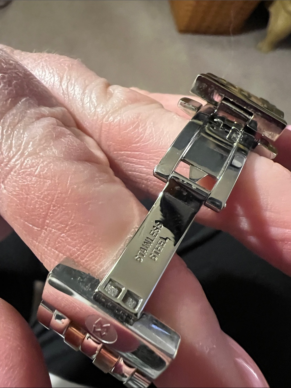 Michele Two-Tone Metal Bracelet — Silver and Rose Gold Accents - Picture 7 of 7